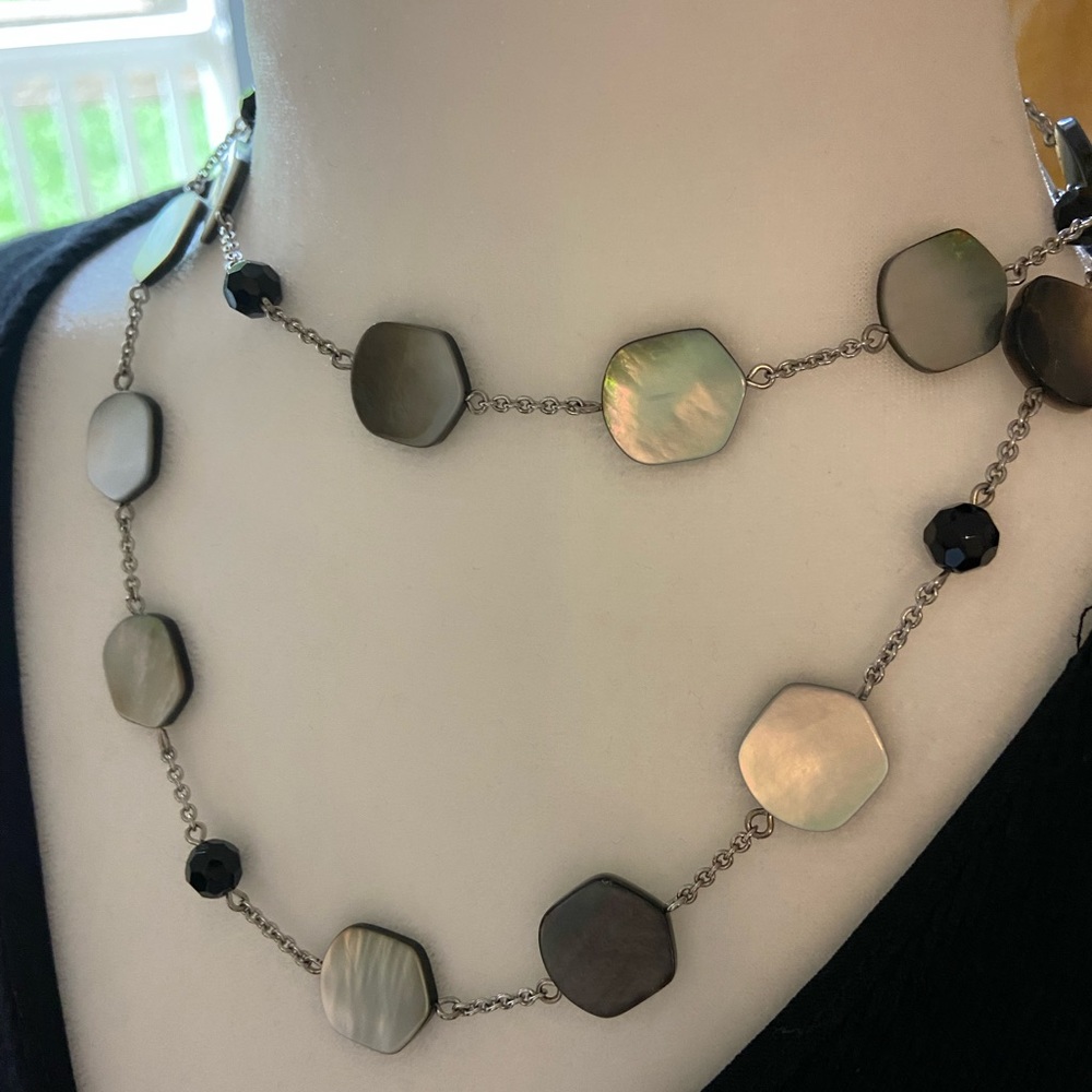 Lia Sophia Silver Mother of Pearl Necklace